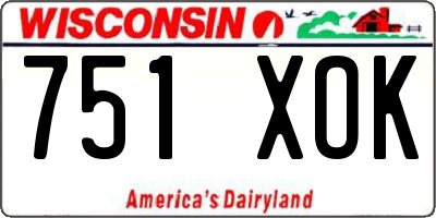 WI license plate 751XOK