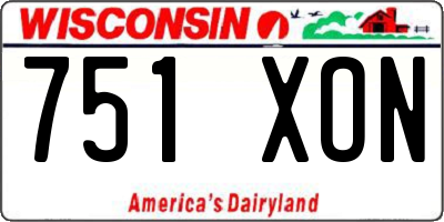 WI license plate 751XON