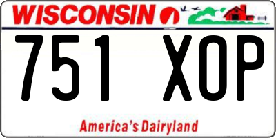 WI license plate 751XOP