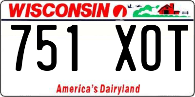 WI license plate 751XOT