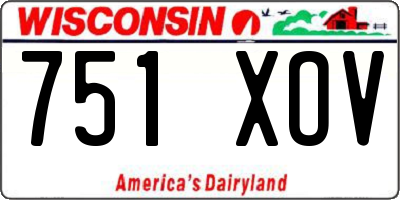 WI license plate 751XOV