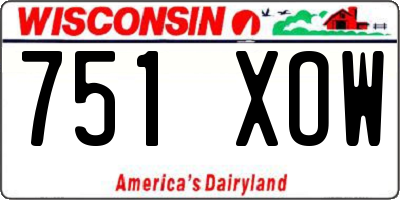 WI license plate 751XOW