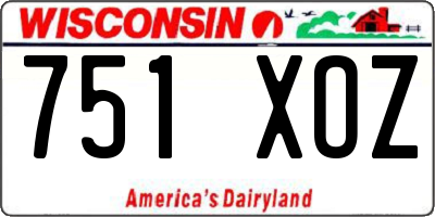 WI license plate 751XOZ