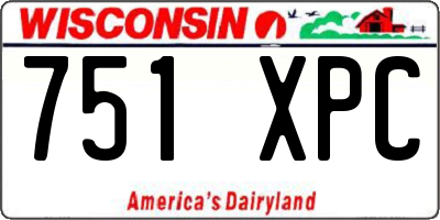 WI license plate 751XPC