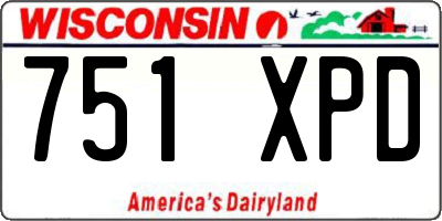 WI license plate 751XPD