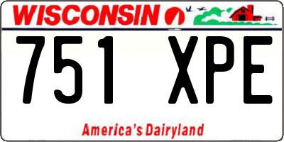 WI license plate 751XPE