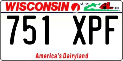WI license plate 751XPF