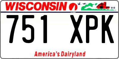 WI license plate 751XPK