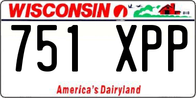 WI license plate 751XPP