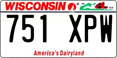 WI license plate 751XPW