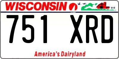 WI license plate 751XRD