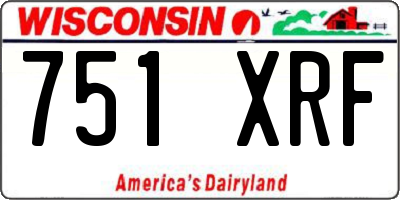 WI license plate 751XRF