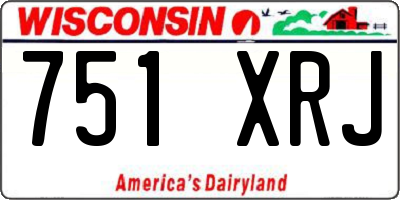 WI license plate 751XRJ