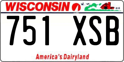 WI license plate 751XSB