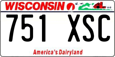 WI license plate 751XSC