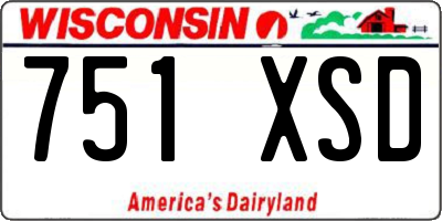 WI license plate 751XSD