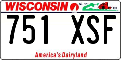 WI license plate 751XSF