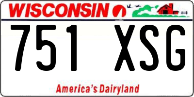 WI license plate 751XSG