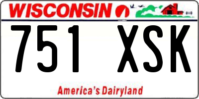 WI license plate 751XSK