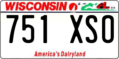 WI license plate 751XSO