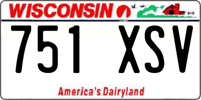WI license plate 751XSV