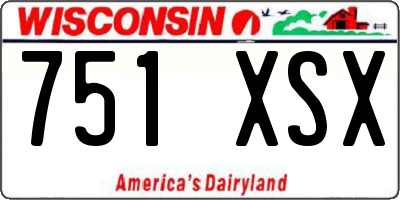 WI license plate 751XSX