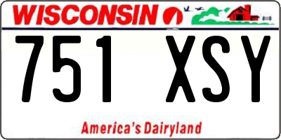 WI license plate 751XSY