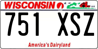 WI license plate 751XSZ