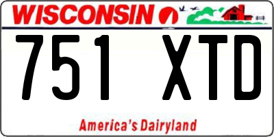 WI license plate 751XTD