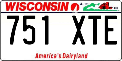WI license plate 751XTE