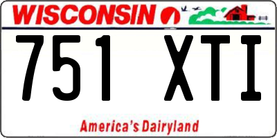 WI license plate 751XTI