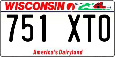 WI license plate 751XTO