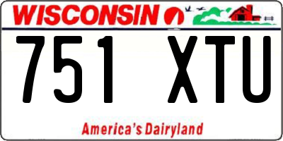 WI license plate 751XTU