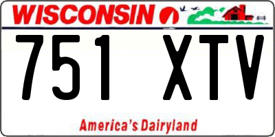 WI license plate 751XTV
