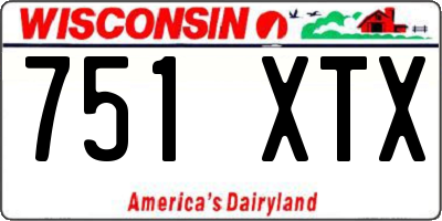 WI license plate 751XTX