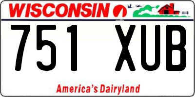 WI license plate 751XUB