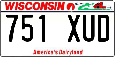 WI license plate 751XUD