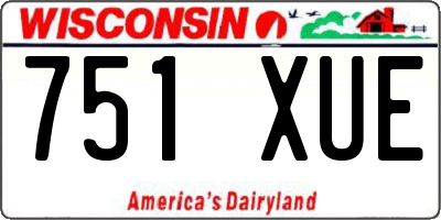WI license plate 751XUE