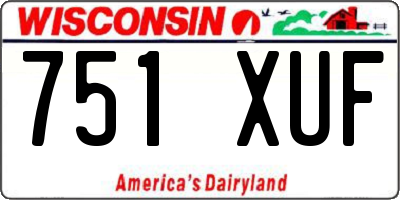 WI license plate 751XUF