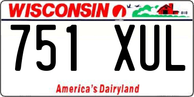 WI license plate 751XUL