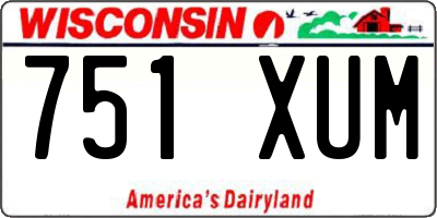 WI license plate 751XUM