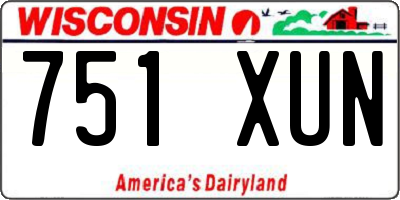WI license plate 751XUN