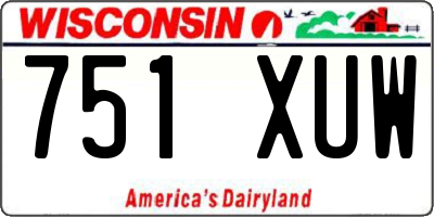 WI license plate 751XUW