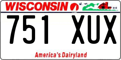 WI license plate 751XUX