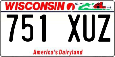 WI license plate 751XUZ