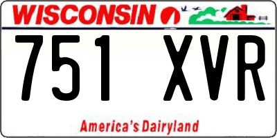 WI license plate 751XVR
