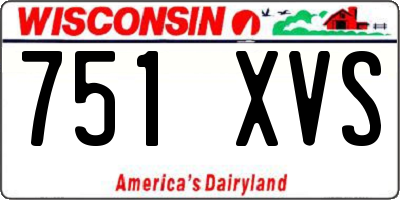 WI license plate 751XVS