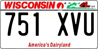 WI license plate 751XVU