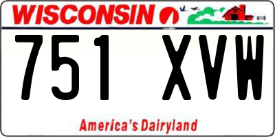 WI license plate 751XVW