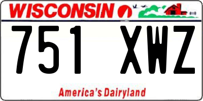 WI license plate 751XWZ